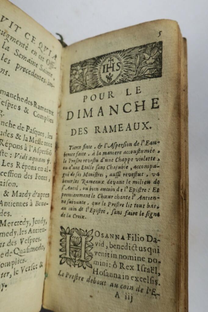 office de la semaine Sainte 1683 60 x 115 mm.
