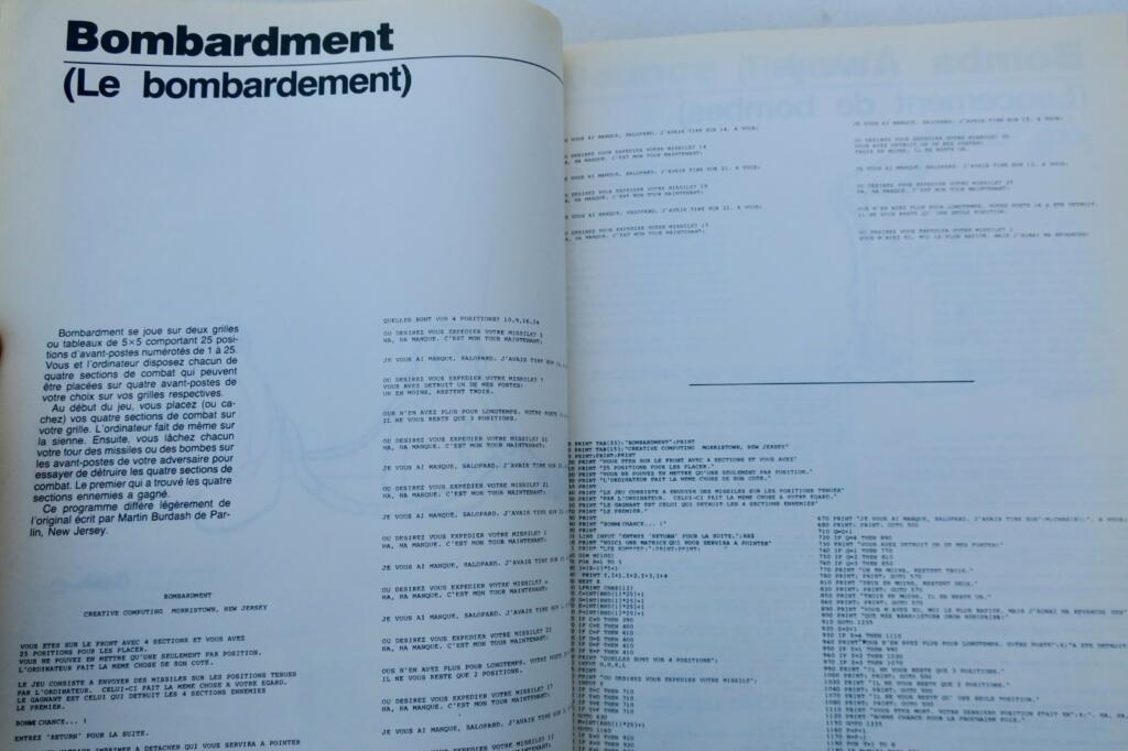 Ordinateur Jeux d’ordinateur en Basic – Version microordinateur 1983