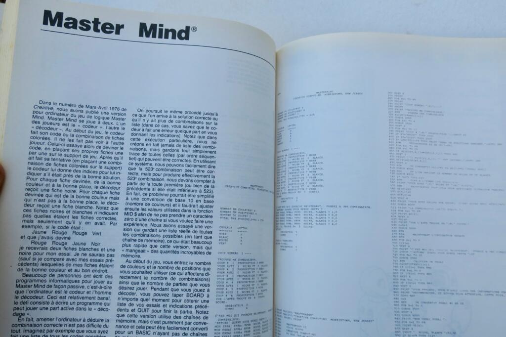 Ordinateur Jeux d’ordinateur en Basic – Version microordinateur 1983