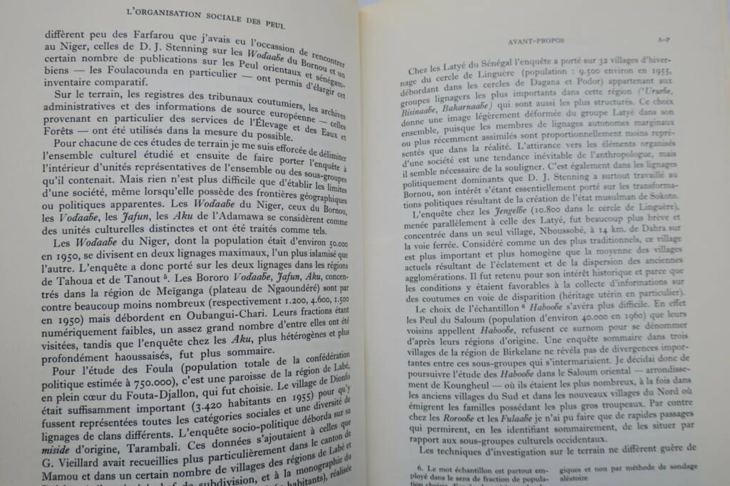 Organisation sociale des Peul 1970.