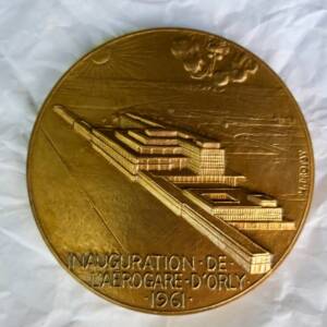 Orly aéroport inauguration 66 mm., 137 grs, BRONZE 1961