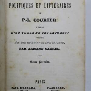Pamphlets politiques et littéraires de P.-L. Courier