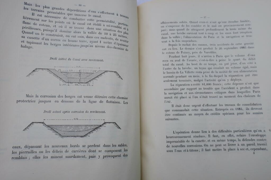 1884年パリ運河：貴重な技術資料
