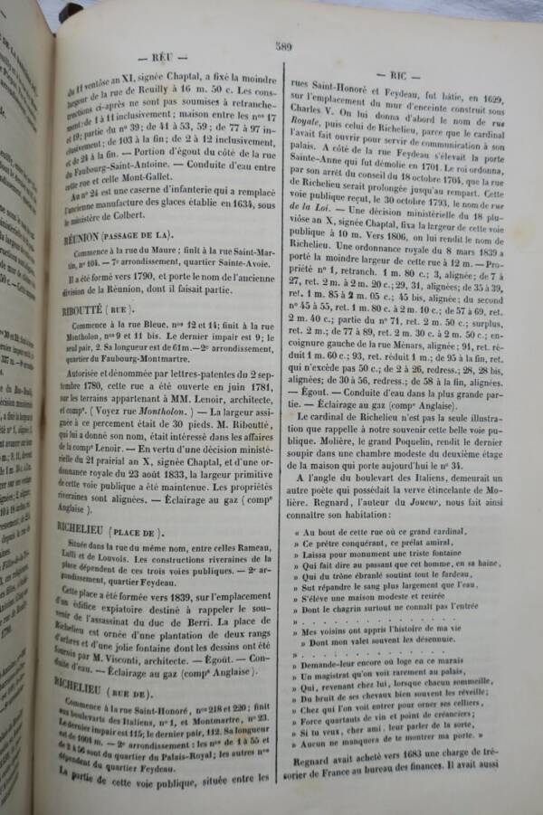 パリ街路歴史事典 1844年 - La Librairie Antique