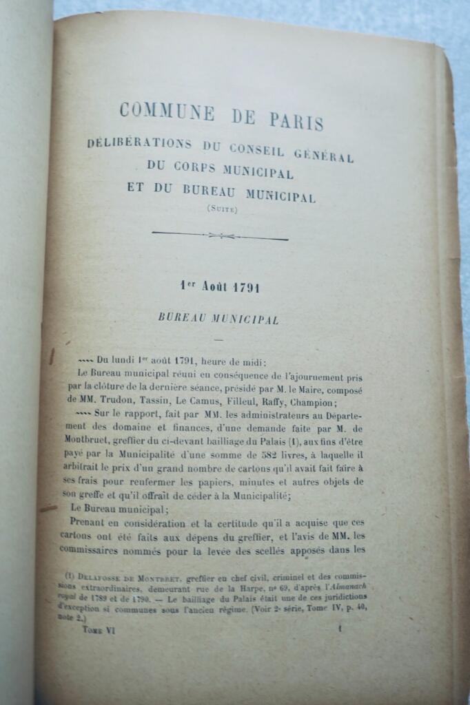 Paris Commune administrative records 1791