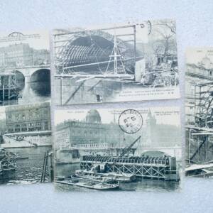 PARIS LES TRAVAUX DU METROPOLITAIN DANS LE GRAND BRAS DE LA SEINE 1907