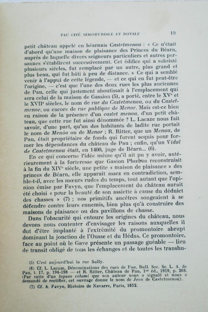 pauLA VILLE DE PAU aux trois phases de son histoire Béarn