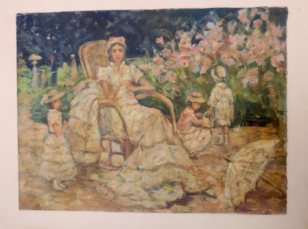 Original oil painting on cardboard