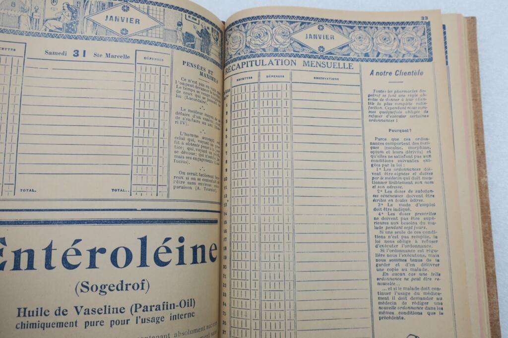 Pharmacie du progrès Tarbes 1925 agenda