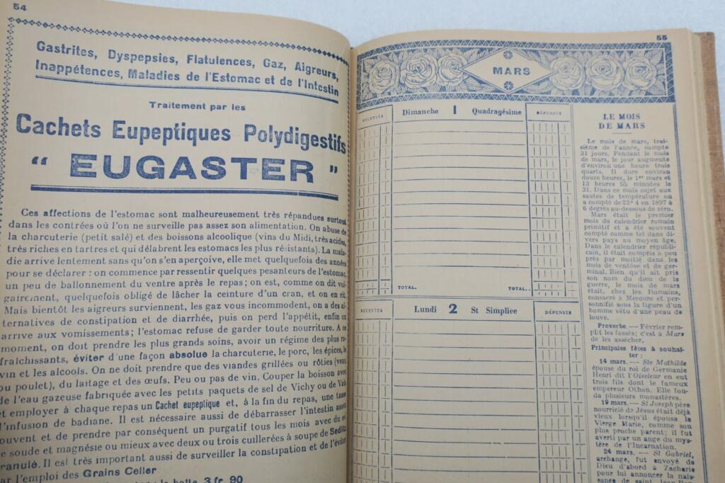 Pharmacie du progrès Tarbes 1925 agenda