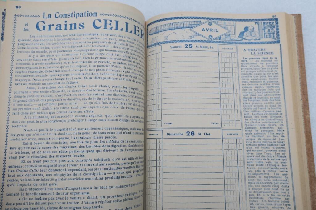 Pharmacie du progrès Tarbes 1925 agenda