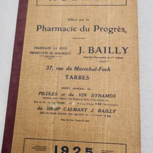 Pharmacie du progrès Tarbes 1925 agenda