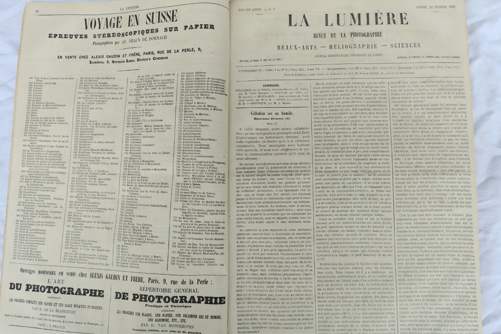 photographie première revue LA LUMIERE 1860 – Image 11