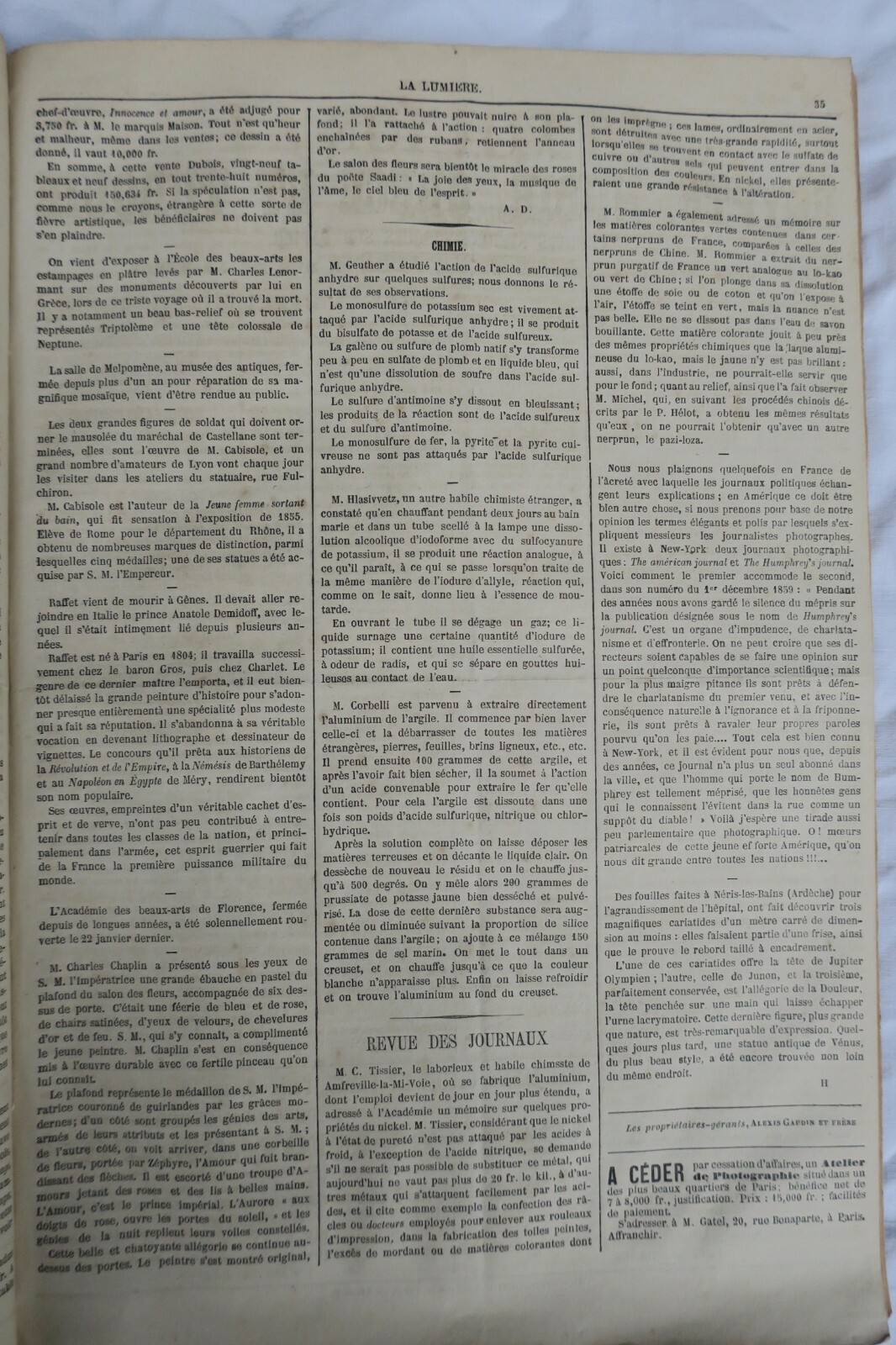photographie première revue LA LUMIERE 1860 – Image 6