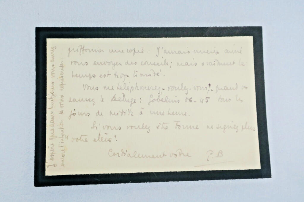 Signierte Danksagungskarte von Pierre Brossolette