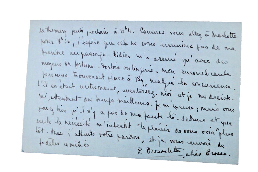Signed letter from Pierre Brossolette