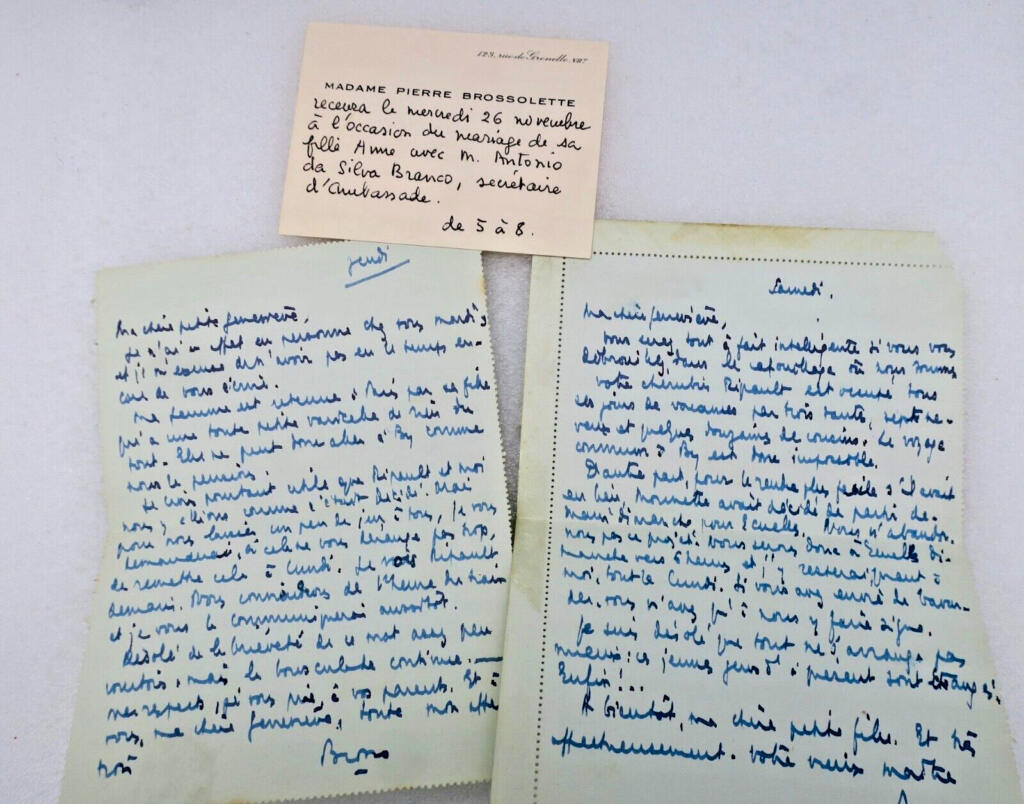 Pierre Brossolette lettres autographes signées + carte