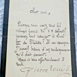 Pierre Louÿs BELLE LETTRE AUTOGRAPHE MANUSCRITE