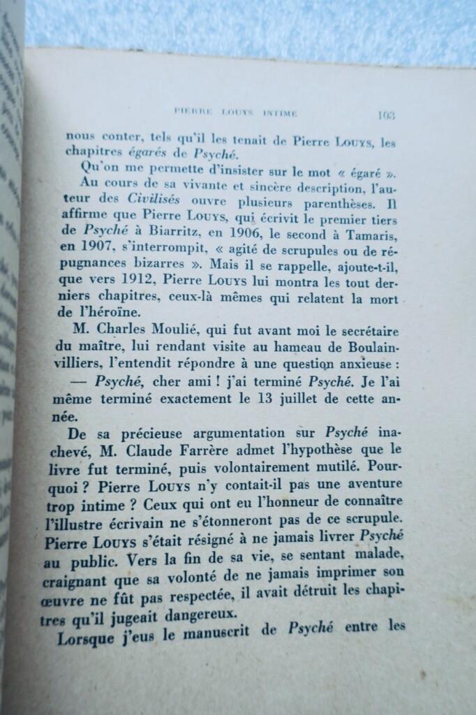 PIERRE LOUYS INTIME « Le solitaire du hameau »