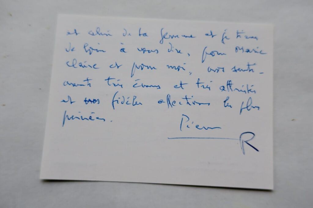 Pierre Mendès France belle carte autographe manuscrite