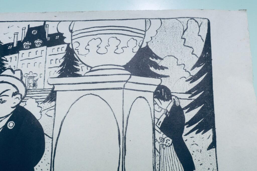 Stencil work on laid paper