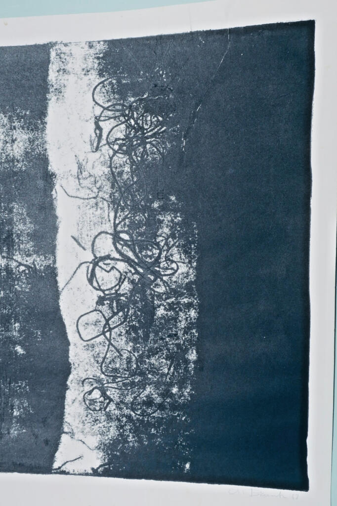 Stencil on thick paper, 40.5 x 30.5 cm, artist's name illegible