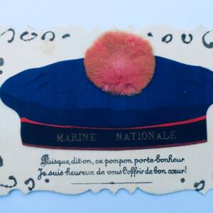 Pompon PORTE-BONHEUR bachot carte festonnée