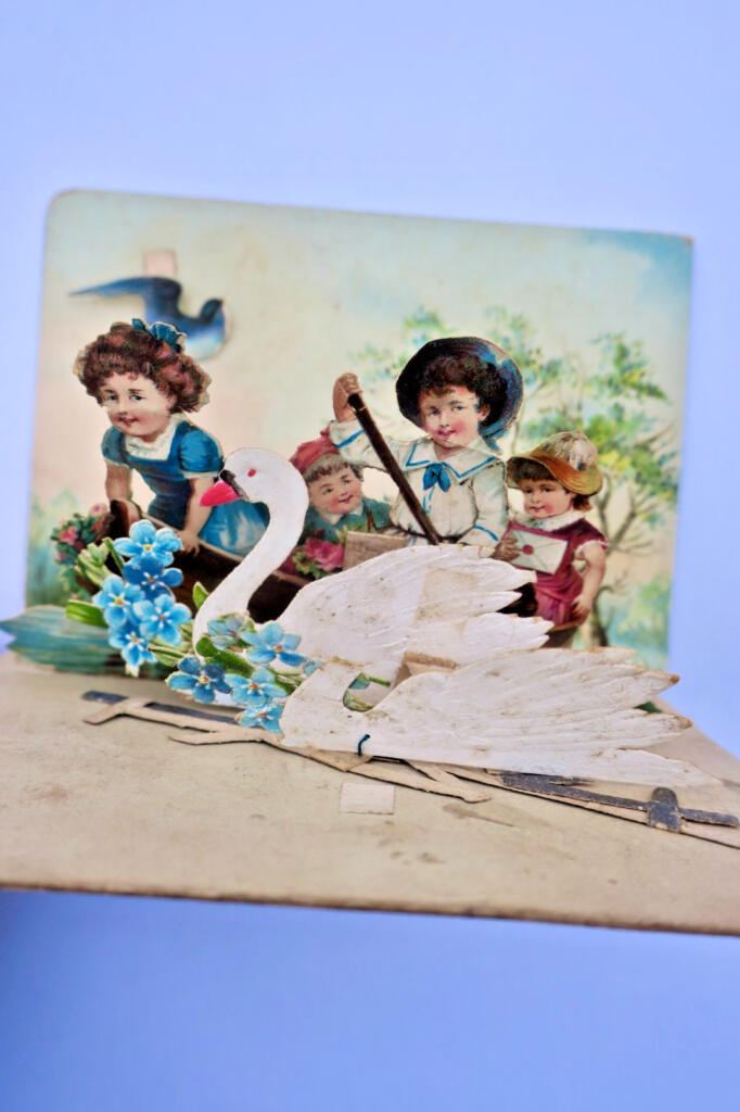POP UP carte postale à système BELLE EPOQUE authentique 105 x 74 mm.
