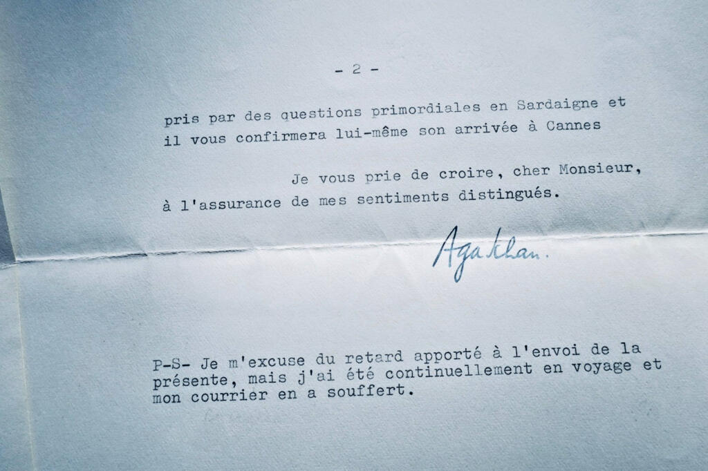 Aga Khan Memoiren mit Cocteau-Vorwort und signiertem Brief