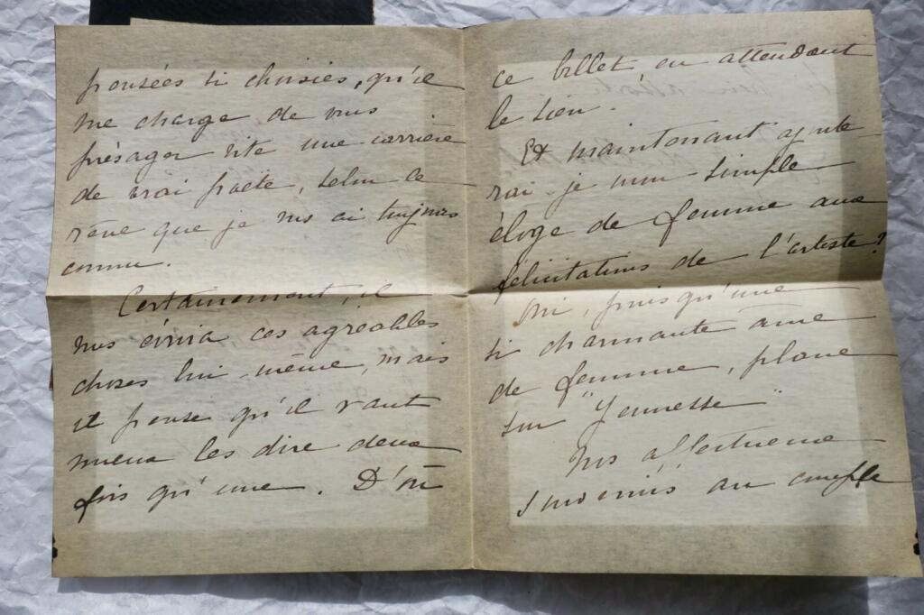 Handschriftlicher Brief an Fernand Greghs Ehefrau