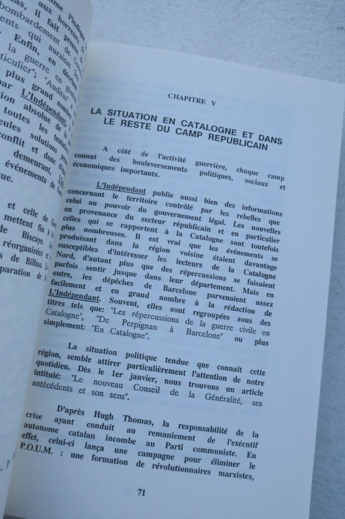 presse frontière l’Indépendant Pyrénées-Orientales et la guerre civile espagnol