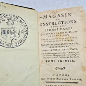 PRINCE DE BEAUMONT MAGASIN OU INSTRUCTIONS POUR LES JEUNES DAME QUIE ENTRENT..