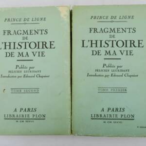PRINCE DE LIGNE Fragments de l'Histoire de ma Vie 1928