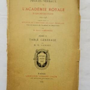 Procès-verbaux de l'académie royale d'architecture 1929