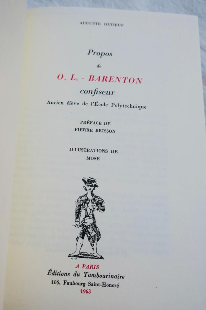 O.L. Barenton, Meister-Konditor