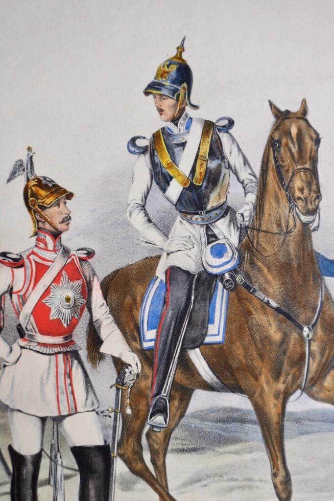 Prusse Die Königl. Preussische Armee 5 x lith. en couleur 30 x 40 cm