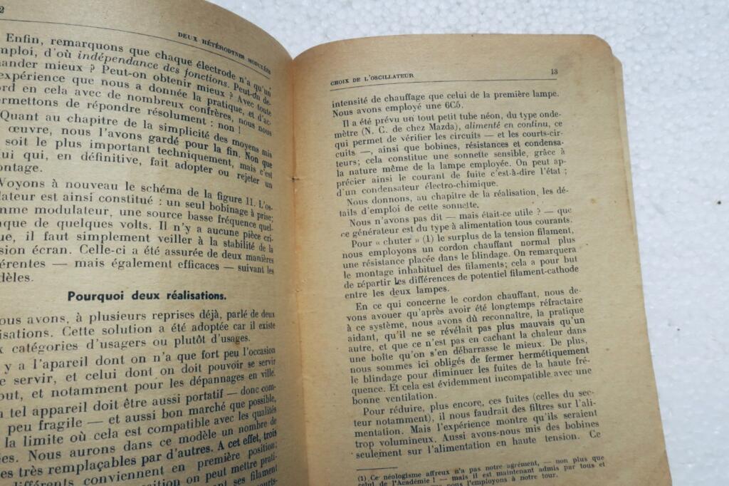radio DEUX HETERODYNES MODULEES DE SERVICE / PRINCIPE – REALISATION – Cablage