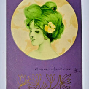 Raphael Kirchner femme à la fleur