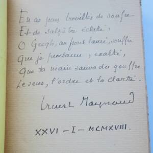 Raynaud Ernest La Couronne des jours Envoi de l'auteur