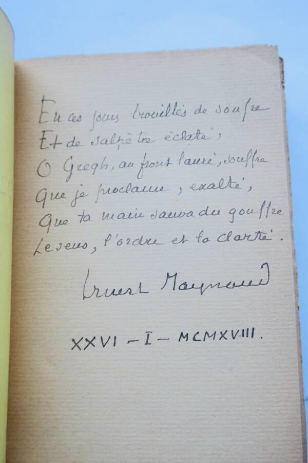 Ernest Raynauds poetische Hommage an Fernand Gregh