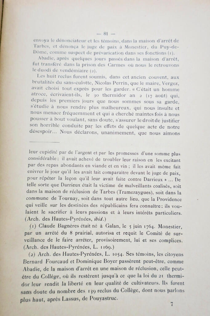 RECLUS des HAUTES-PYRÉNÉES 1912
