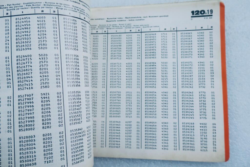 Renault Motoculture Catalogue pièces rechanges détachées R 7050 P.R. 602