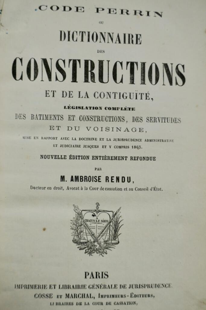 Rendu Code Perrin, ou Dictionnaire des constructions et de la contiguïté. 1864