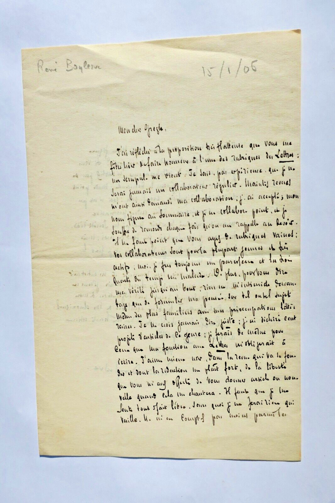 René Boylesve 3 belles lettres autographes signées – Image 3