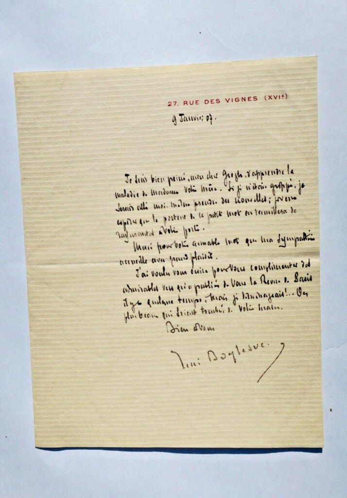 Three Signed Autograph Letters by René Boylesve
