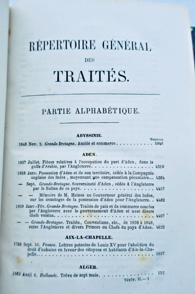 Répertoire des traités de paix, de commerce, d’alliance…