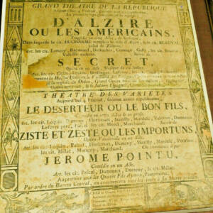 Alzire ou les américains….affiche théâtre 1798 IV prairial AN VI