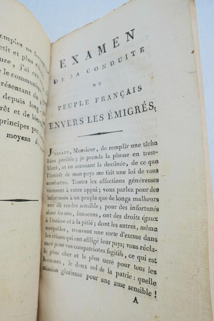 Révolution émigrés français ou réponse à M. de Lally-Tolendal 1797