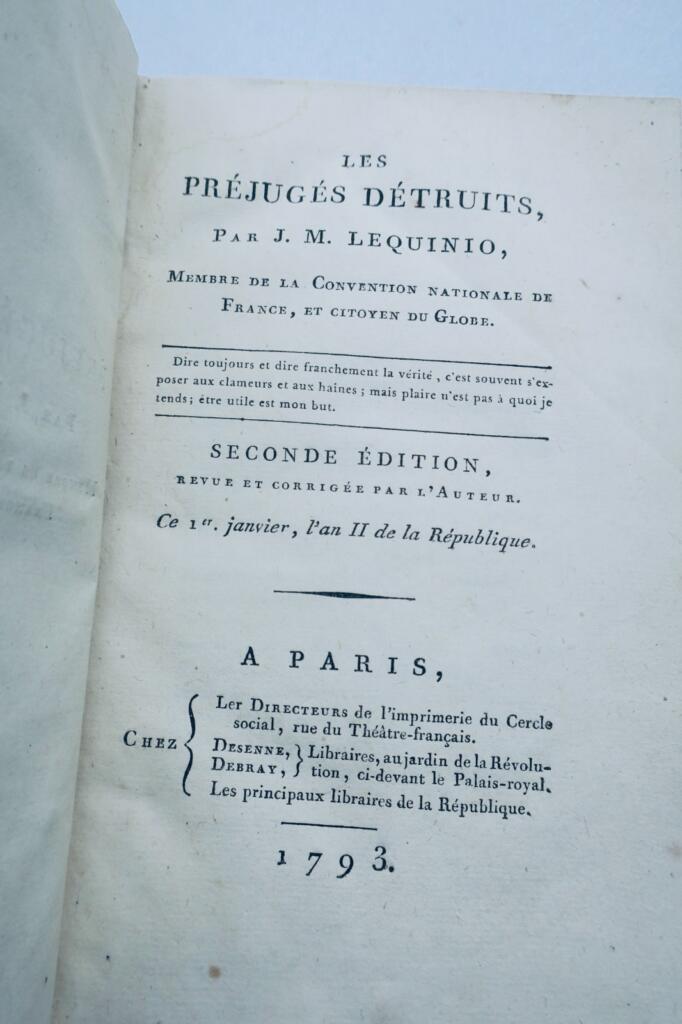 révolution Lequinio Les Préjugés détruits 1793