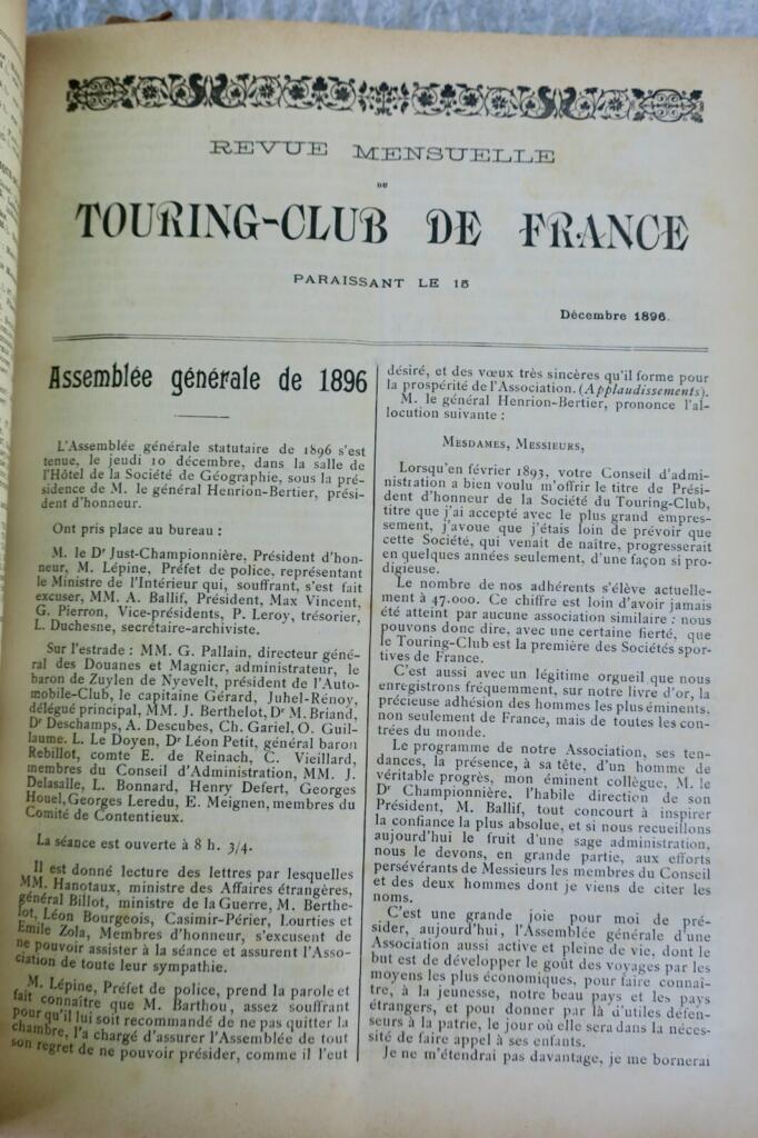 REVUE Mensuelle du Touring-Club de France 1896-1897